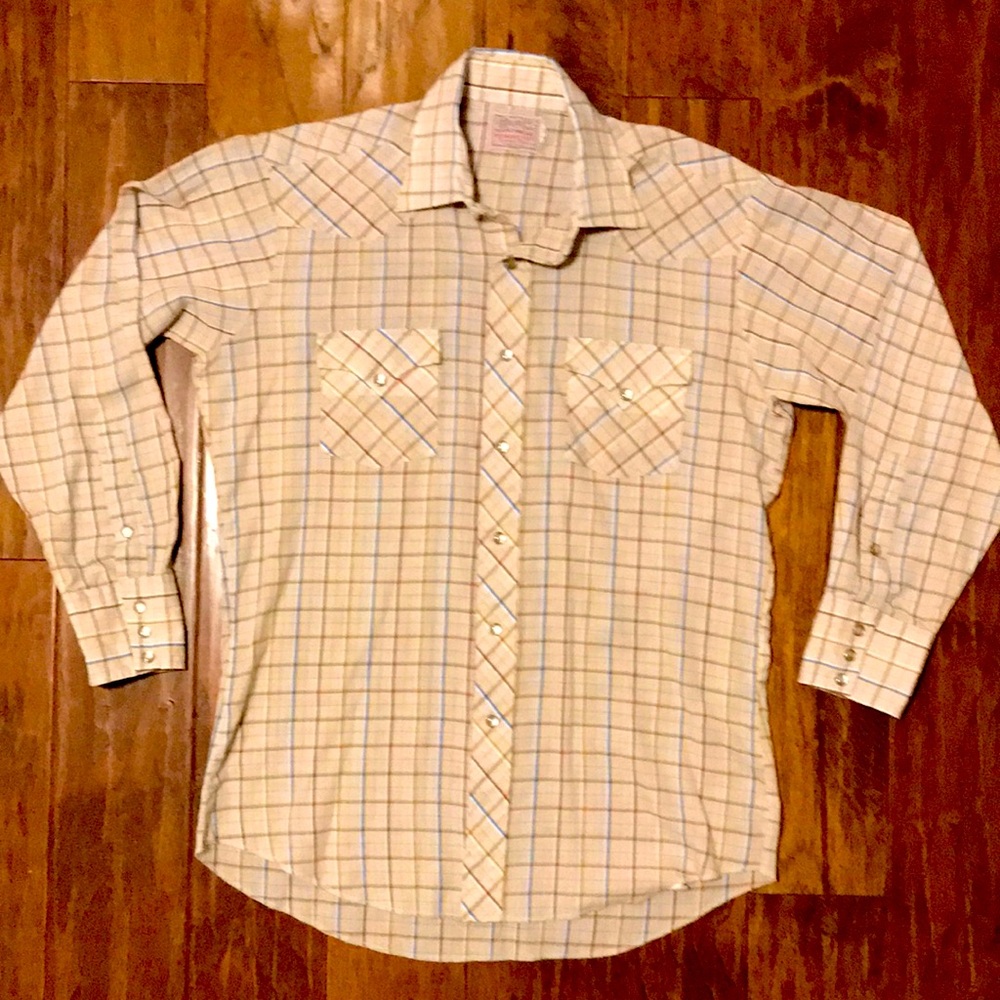 H Bar C Long Sleeve Button Down Shirt Vintage